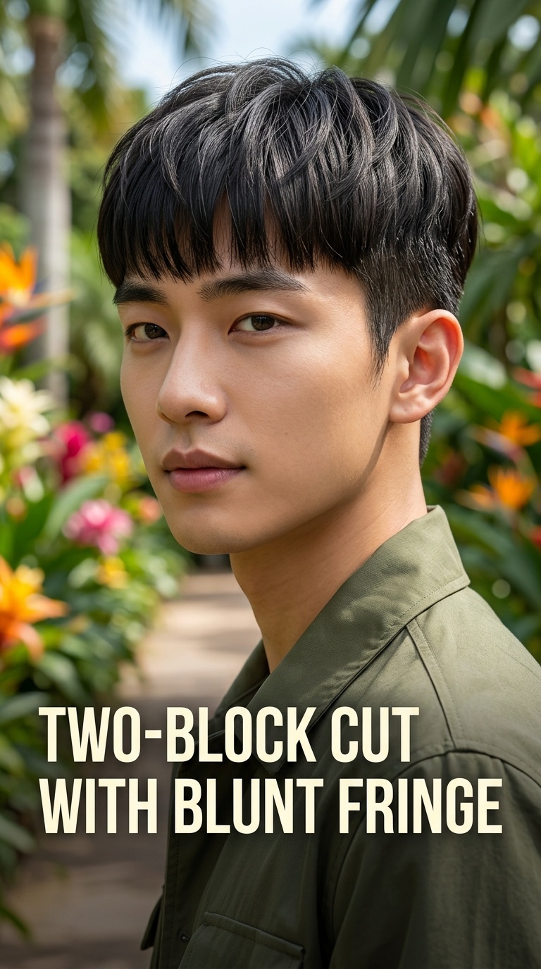 Two-Block Cut with Blunt Fringe