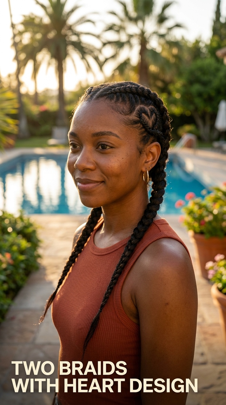 Two Braids with Heart Design
