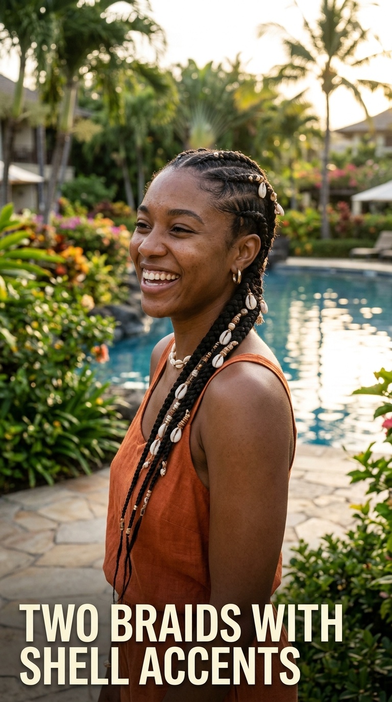 Two Braids with Shell Accents