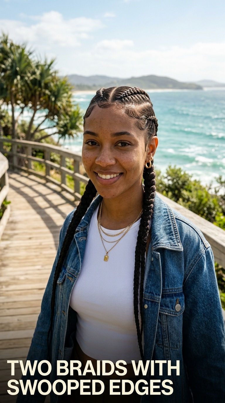Two Braids with Swooped Edges