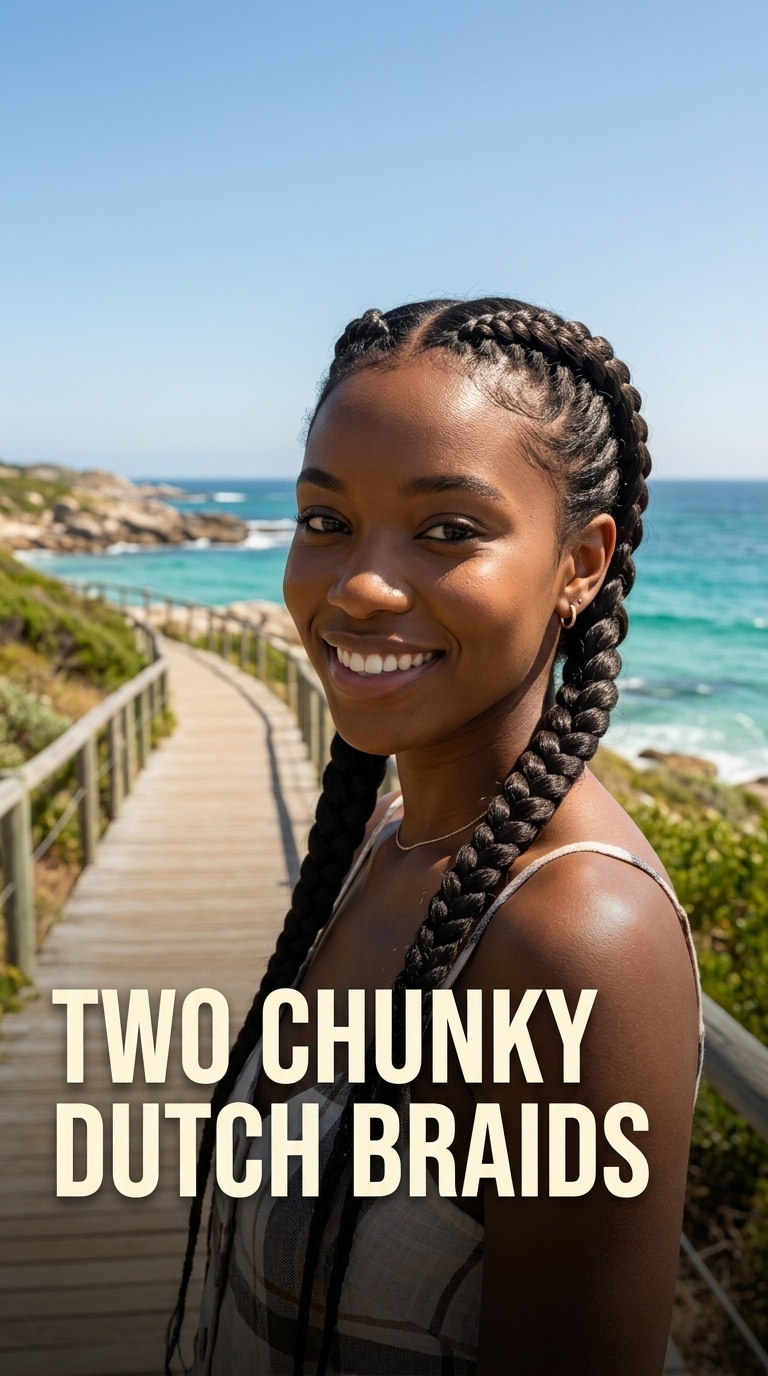 Two Chunky Dutch Braids