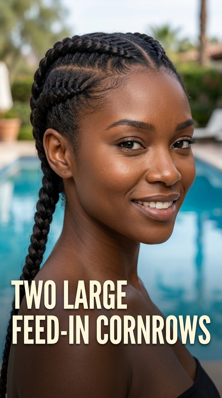Two Large Feed-in Cornrows