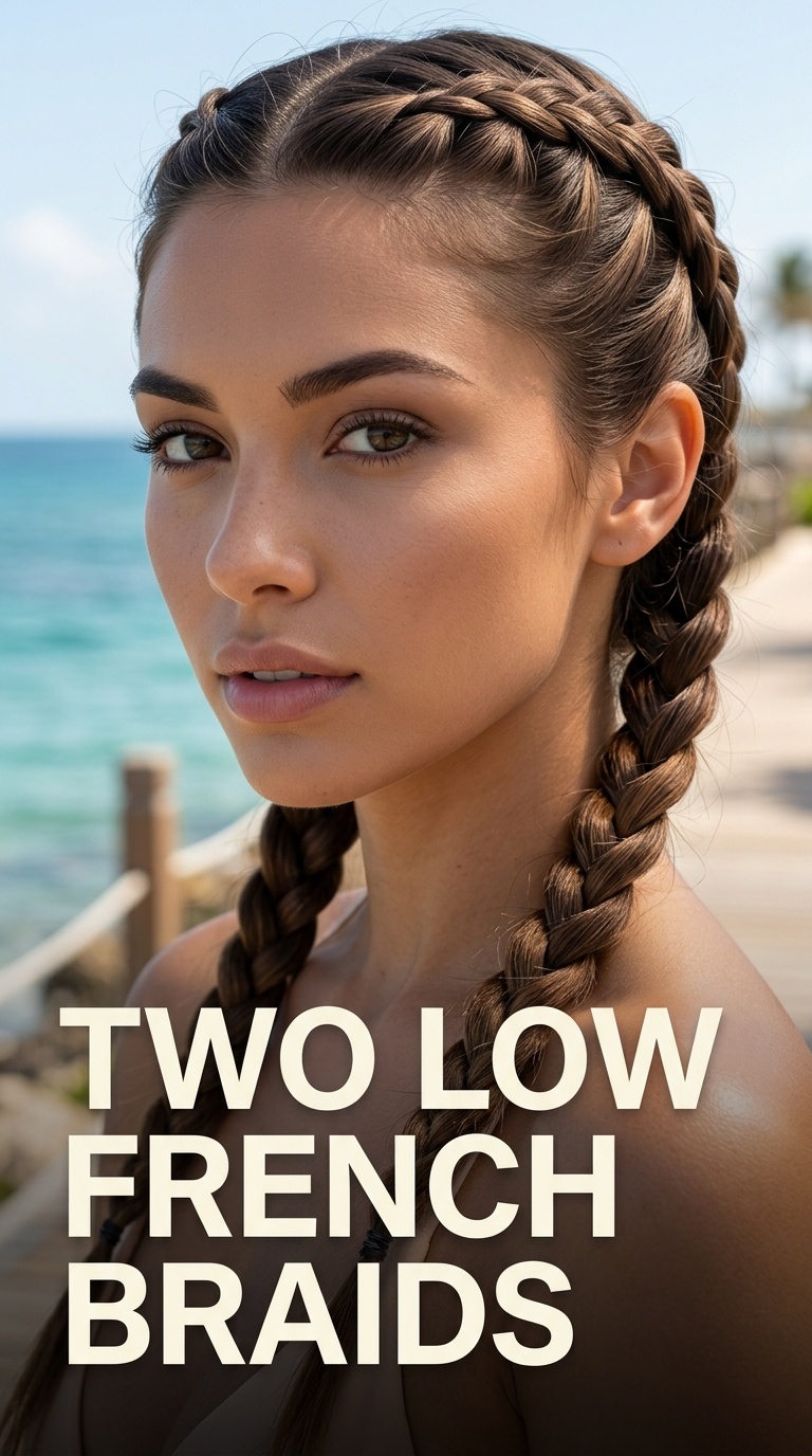 Two Low French Braids