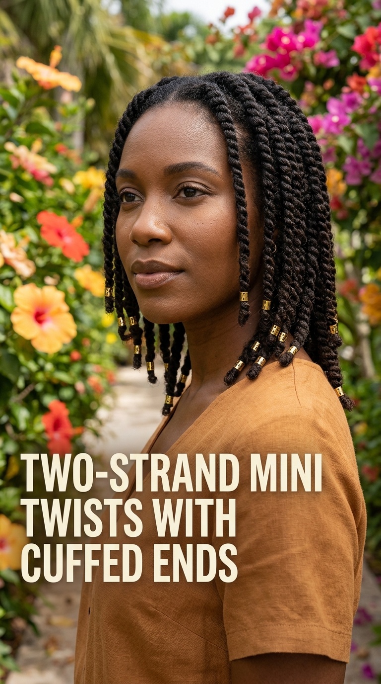 Two-Strand Mini Twists with Cuffed Ends