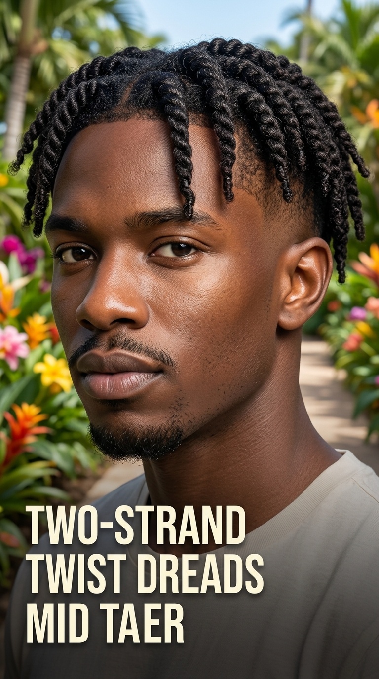 Two-Strand Twist Dreads with Mid Taper