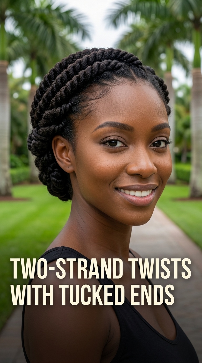 Two-Strand Twists with Tucked Ends