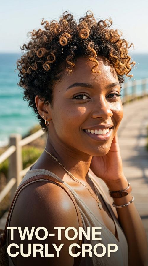 Two-Tone Curly Crop
