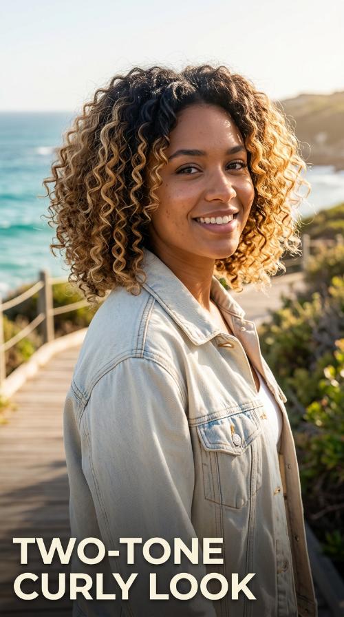 Two-Tone Curly Look