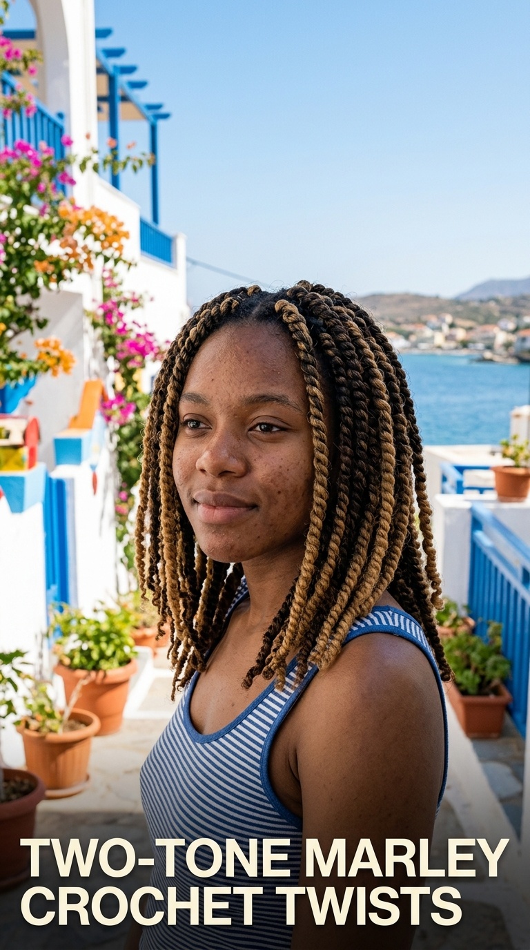 Two-Tone Marley Crochet Twists