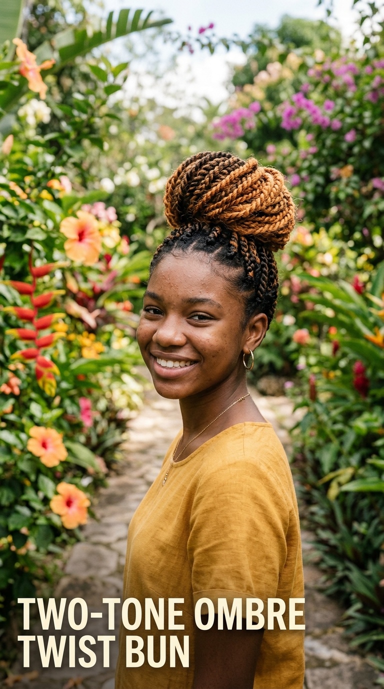 Two-Tone Ombre Twist Bun