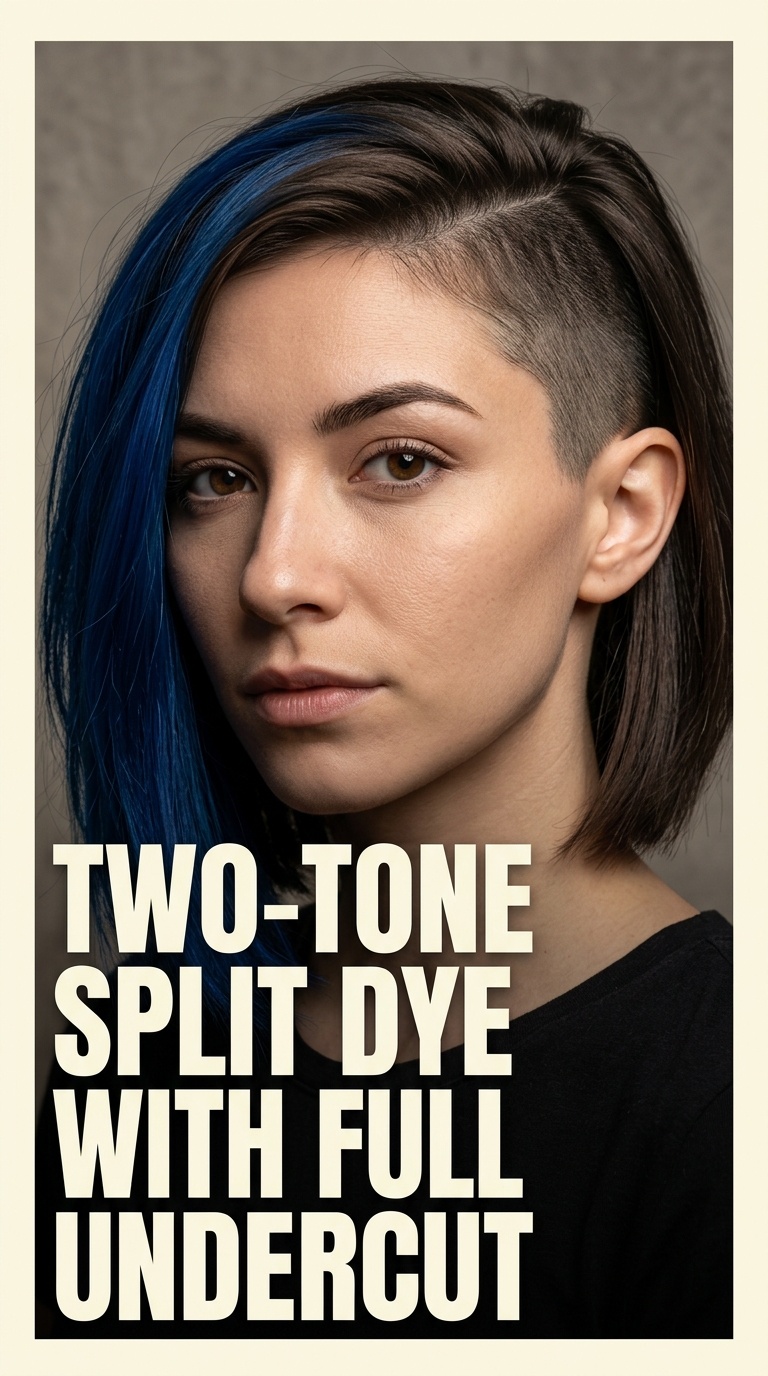 Two-Tone Split Dye with Full Undercut