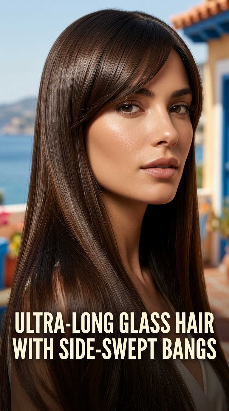 Ultra-Long Glass Hair with Side-Swept Bangs