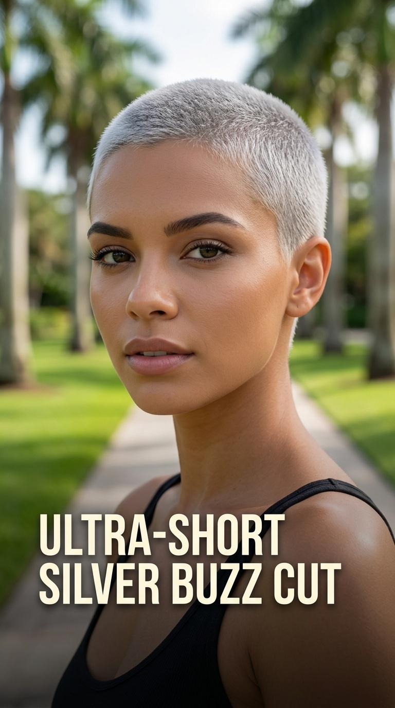 Ultra-Short Silver Buzz Cut