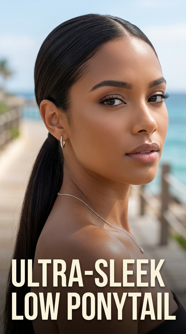 Ultra-Sleek Low Ponytail