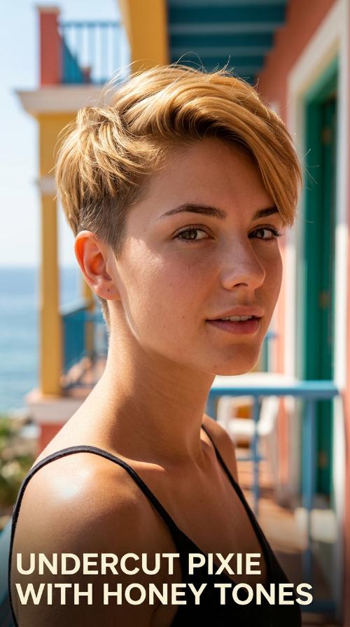 Undercut Pixie with Honey Tones