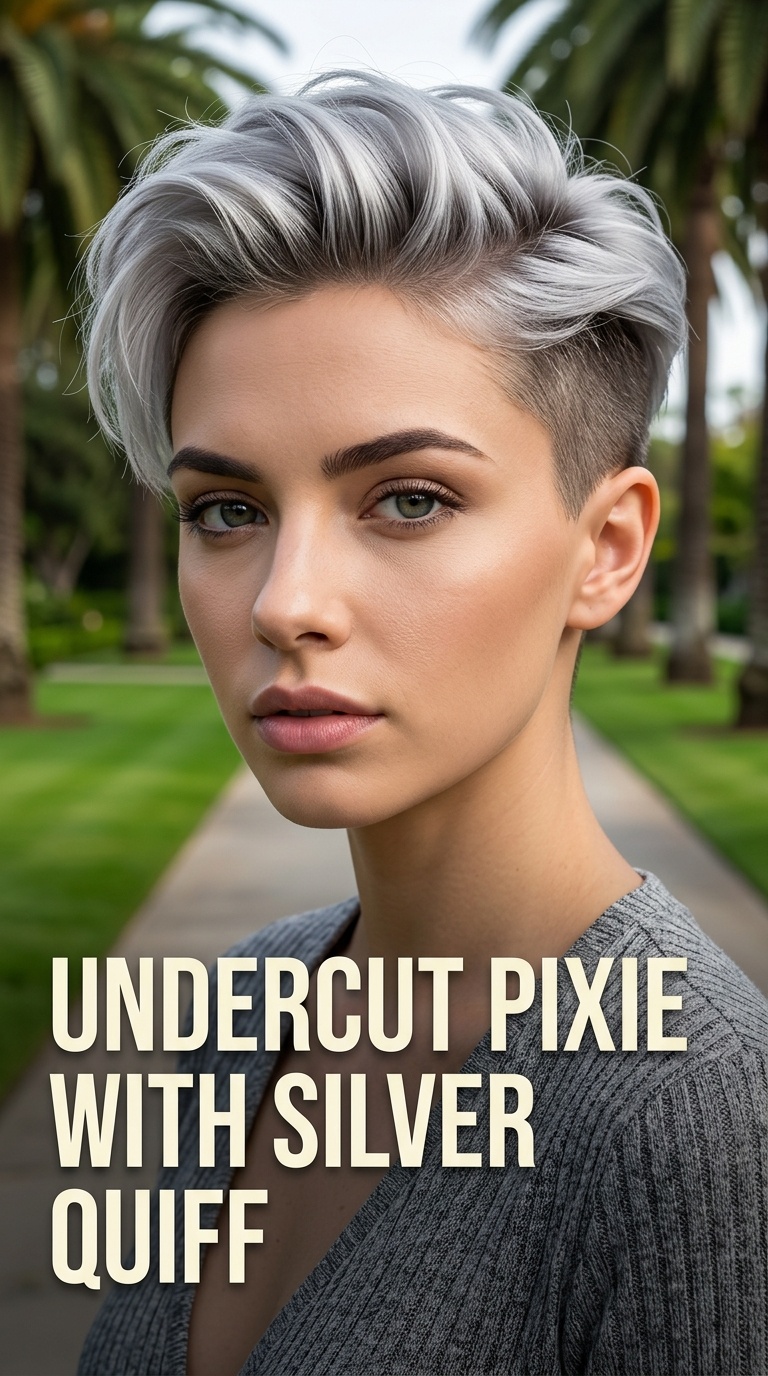 Undercut Pixie with Silver Quiff