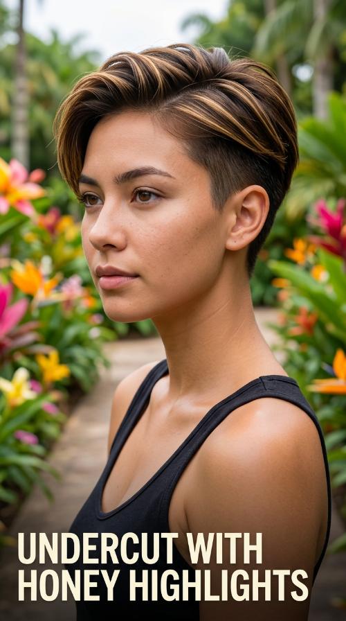 Undercut with Honey Highlights