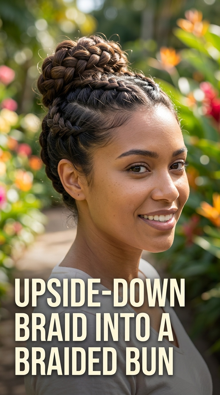 Upside-Down Braid into a Braided Bun