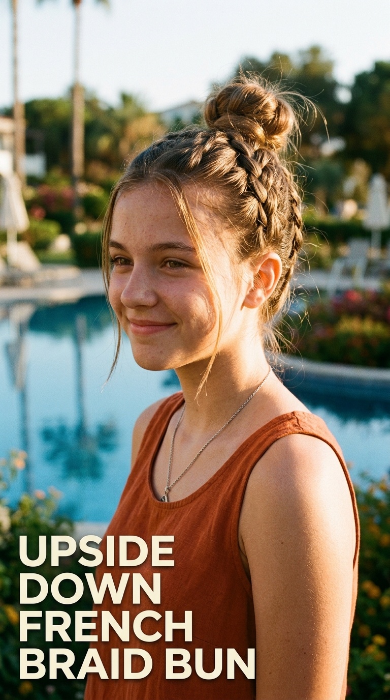 Upside Down French Braid Bun