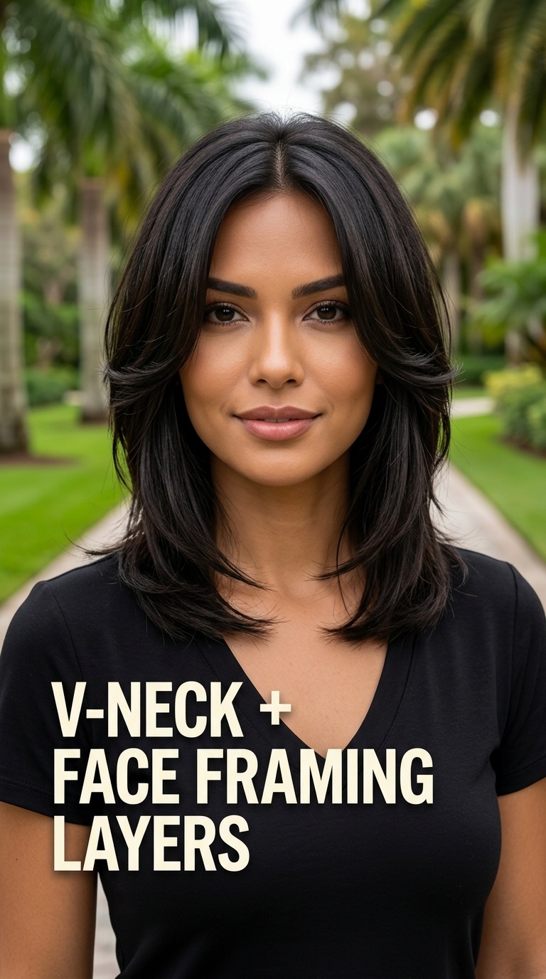 V-Neck + Face Framing Layers