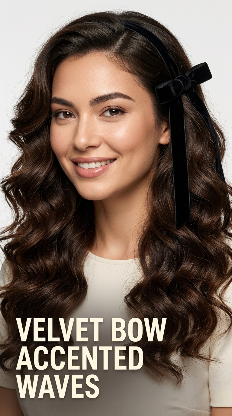 Velvet Bow Accented Waves