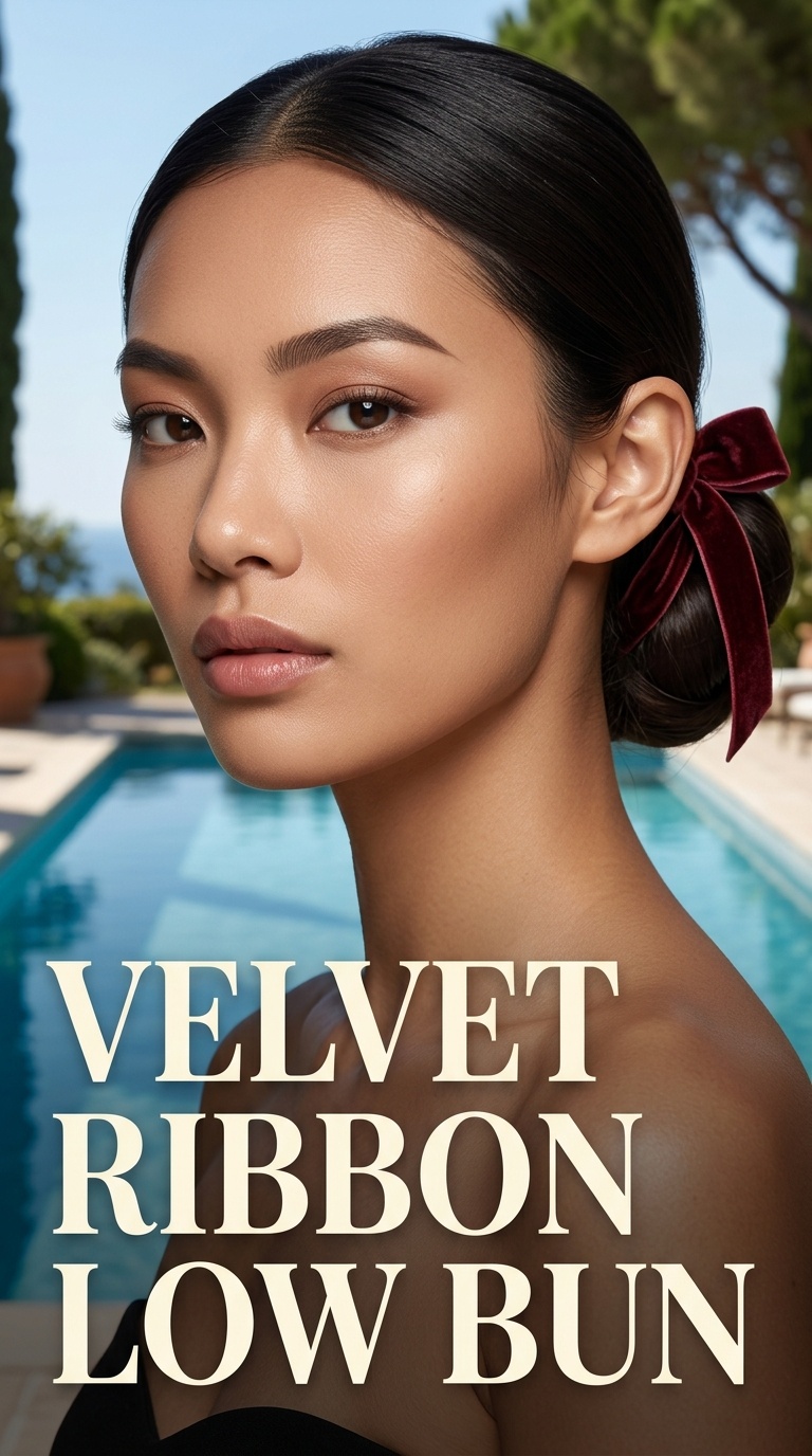 Velvet Ribbon Low Bun