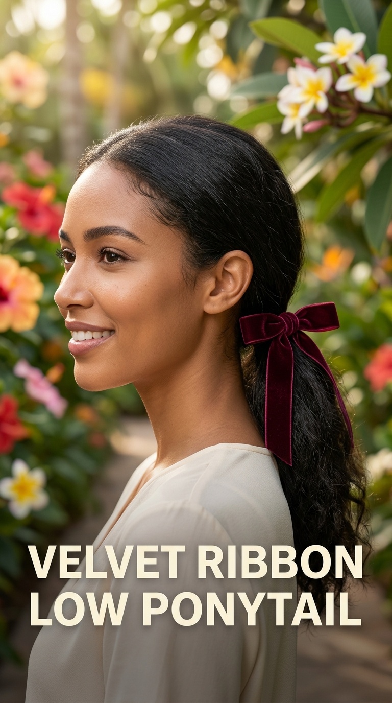 Velvet Ribbon Low Ponytail