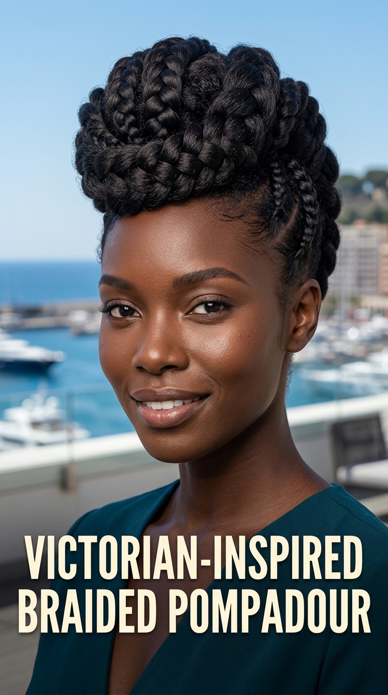 Victorian-Inspired Braided Pompadour