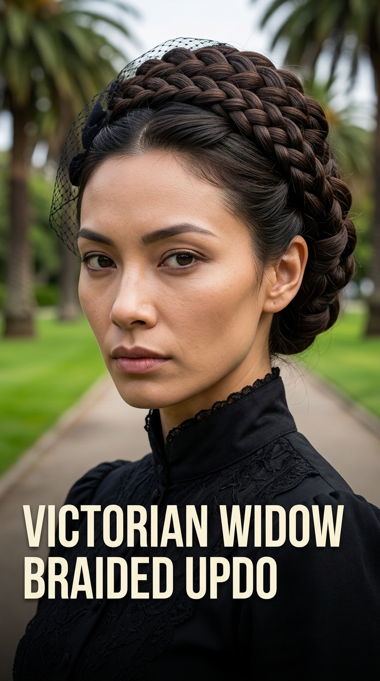 Victorian Widow Braided Updo