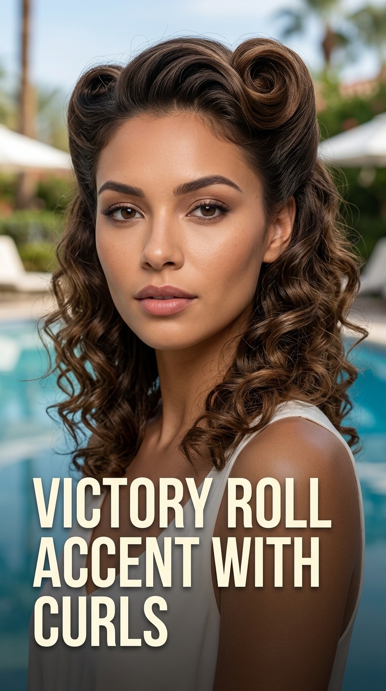 Victory Roll Accent with Curls