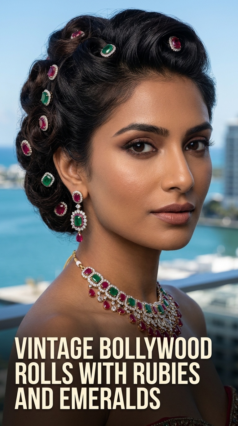 Vintage Bollywood Rolls with Rubies and Emeralds