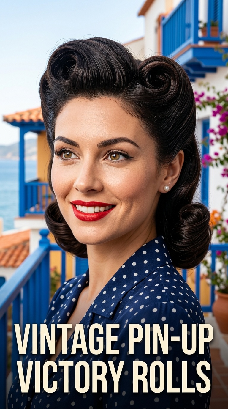 Vintage Pin-Up Victory Rolls