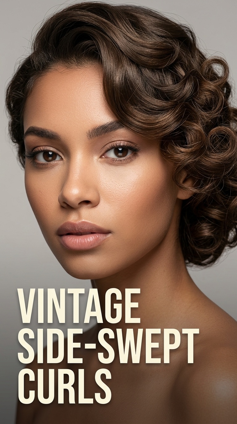 Vintage Side-Swept Curls