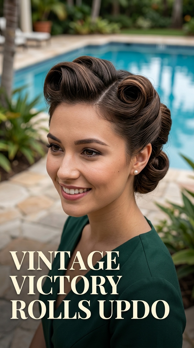 Vintage Victory Rolls Updo