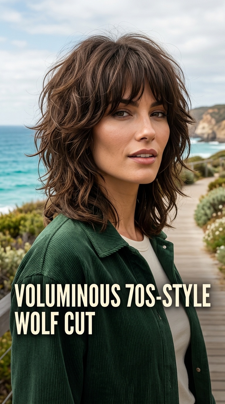 Voluminous 70s-Style Wolf Cut