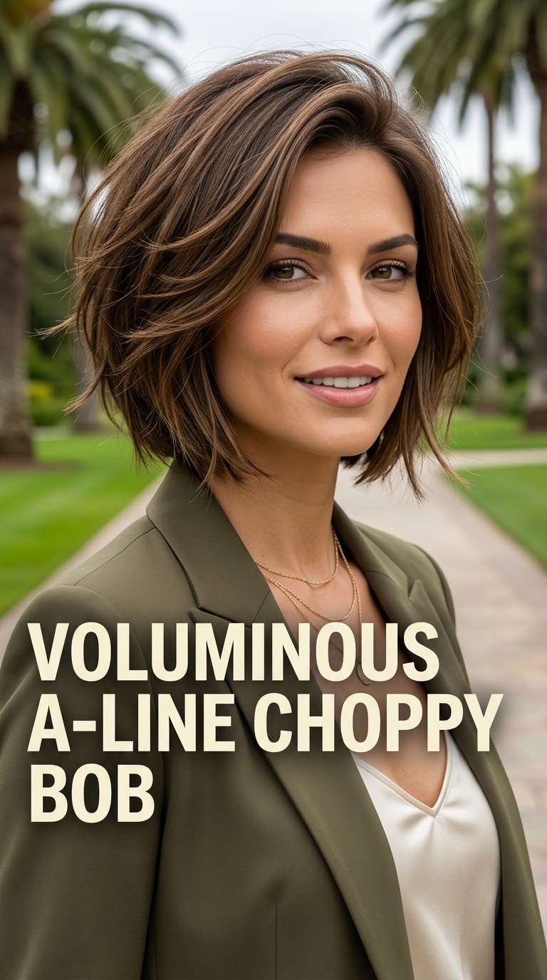 Voluminous A-Line Choppy Bob