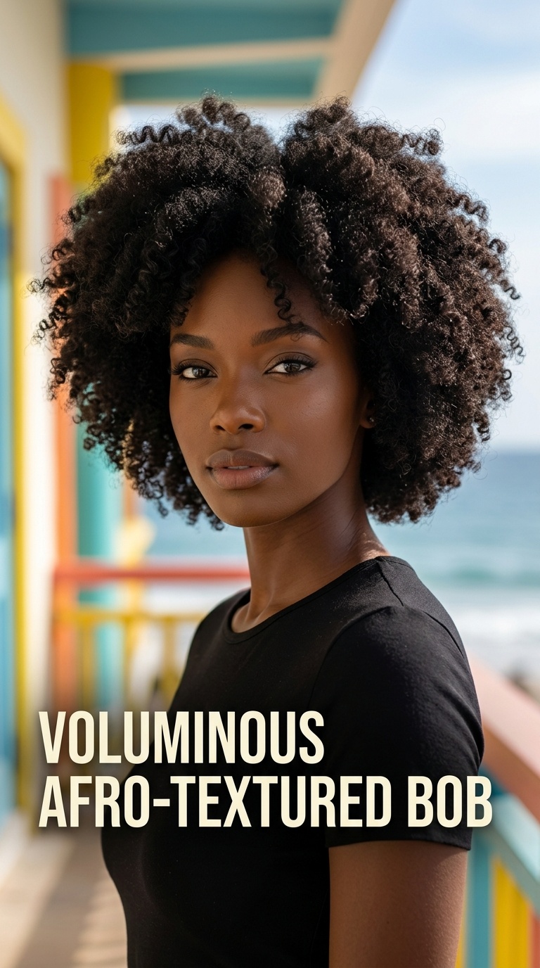 Voluminous Afro-Textured Bob