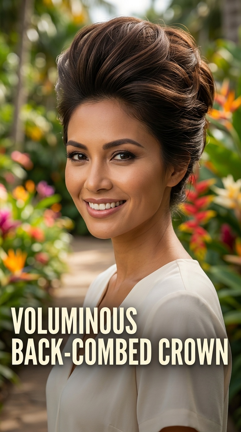 Voluminous Back-Combed Crown