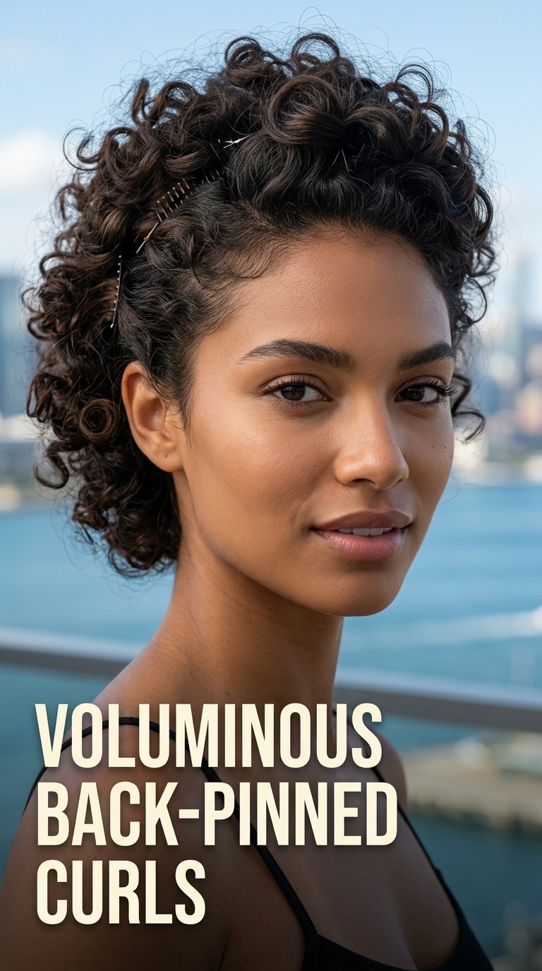 Voluminous Back-Pinned Curls