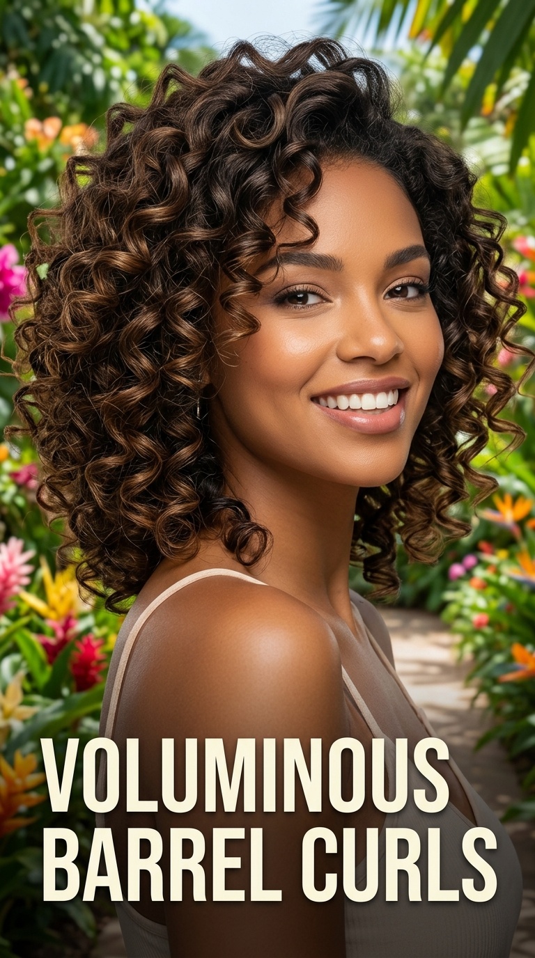 Voluminous Barrel Curls