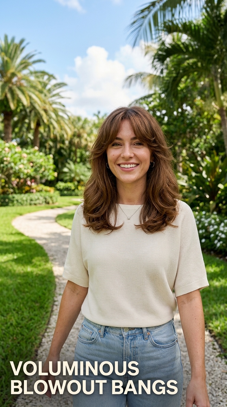 Voluminous Blowout Bangs