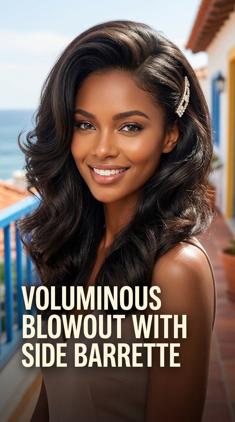 Voluminous Blowout with Side Barrette