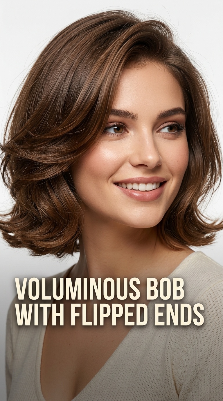 Voluminous Bob with Flipped Ends