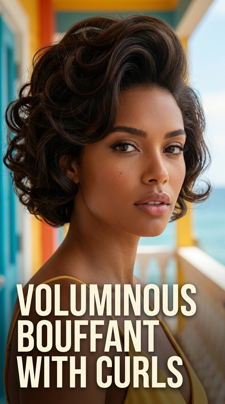 Voluminous Bouffant with Curls