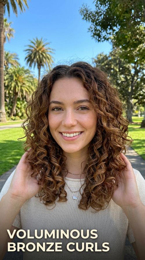 Voluminous Bronze Curls