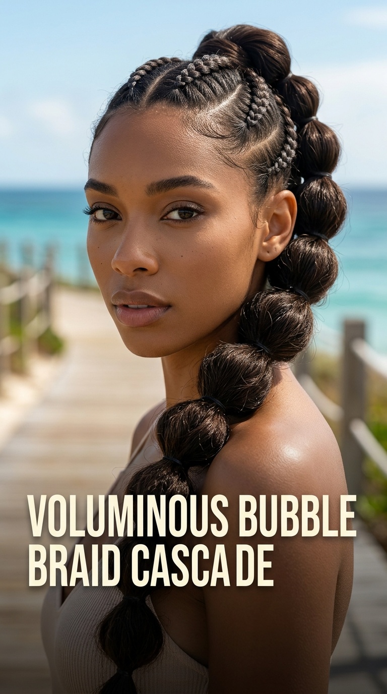 Voluminous Bubble Braid Cascade