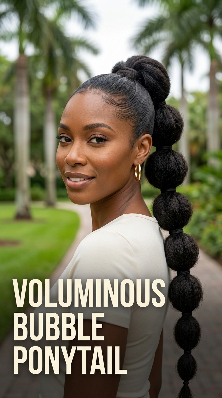Voluminous Bubble Ponytail