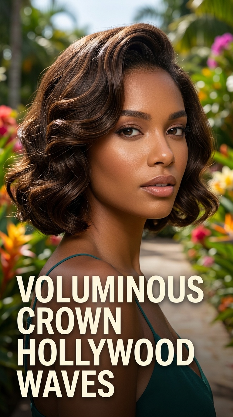 Voluminous Crown Hollywood Waves