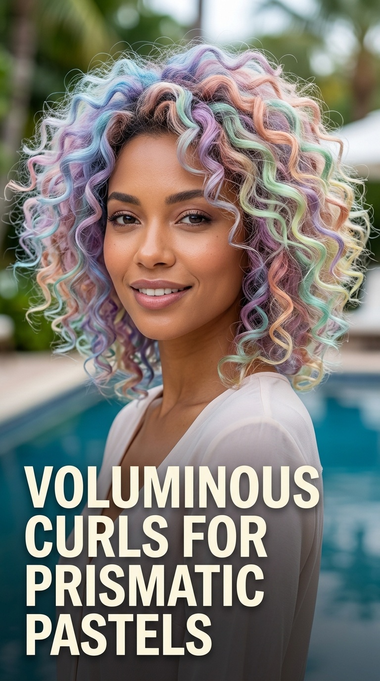 Voluminous Curls for Prismatic Pastels
