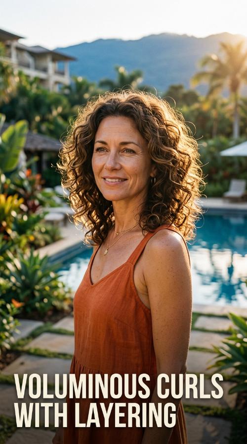 Voluminous Curls with Layering